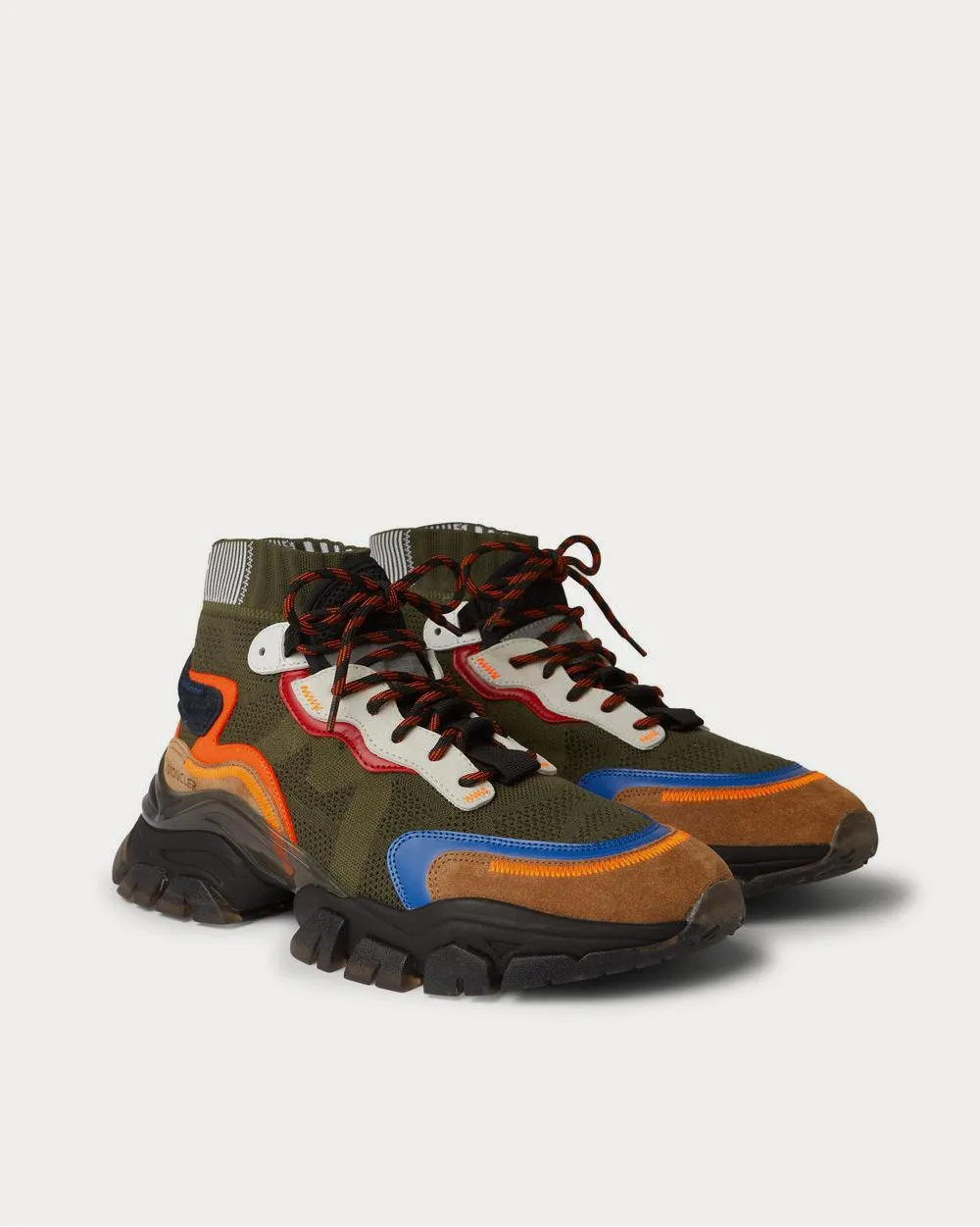 Leave No Trace Suede and Leather-Trimmed Mesh High-Top  Green high top sneakers